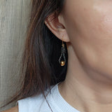 Black Novelle Dangling Earrings - round beads