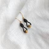 Novelle French Hook Earrings - Black/Gold
